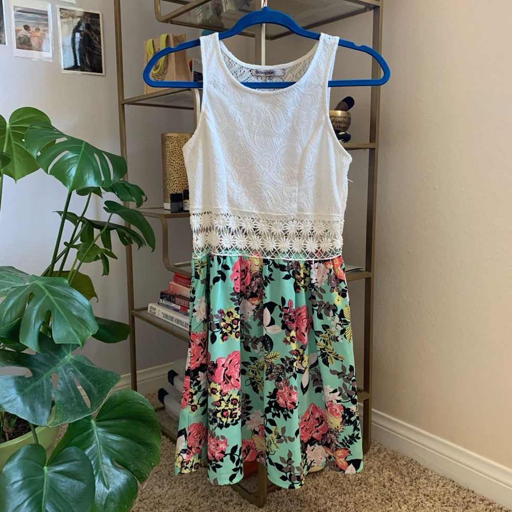 Bailey Blue Floral Lace Summer Dress
